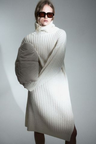 H&M + Rib-Knit Turtleneck Dress