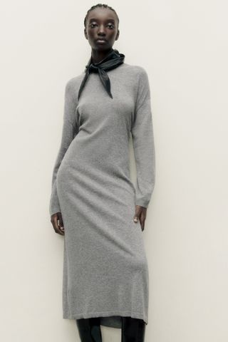 Zara + Buttoned Multipositional Knit Dress