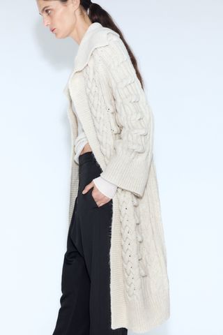 Zara + Textured Knit Coat