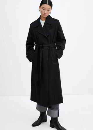 Mango + Double-Button Trench Coat