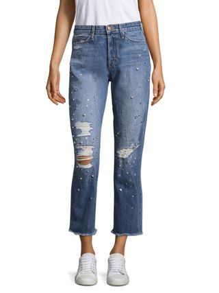 Joe's + Smith Distressed Embellished Ankle Jeans