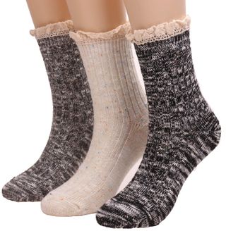 Tintao + Cable Knit Crew Knee High Boot Socks