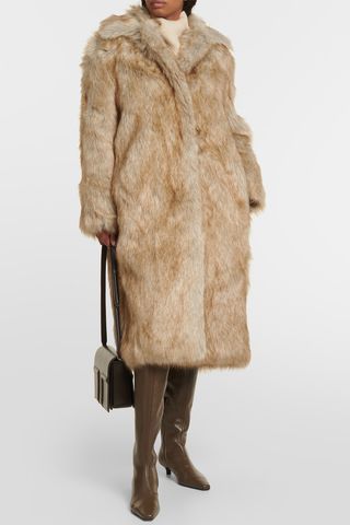 Toteme + Faux-Fur Coat in Beige