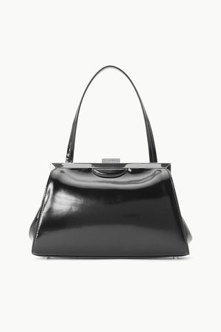 Staud + Lennon Shoulder Bag in Black Polished