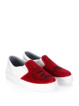 Chiara Ferragni + Embroidered Slip-On Sneakers