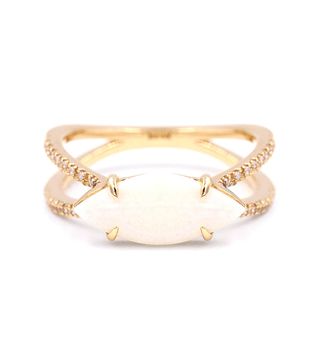 Everett + Marquis Opal Double Band Ring