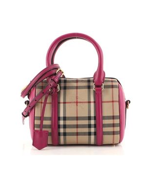 Burberry + Alchester Convertible Satchel Horseferry Check Canvas Small