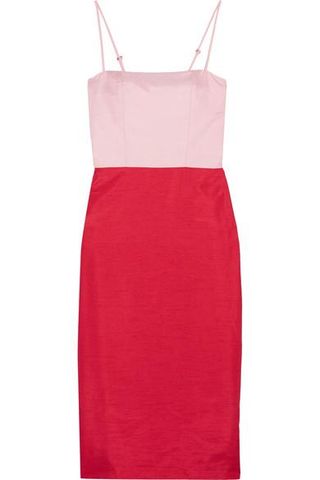 Staud + Enzo Two-Tone Shantung Dress