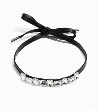 & Other Stories + Leather Choker With Jewels