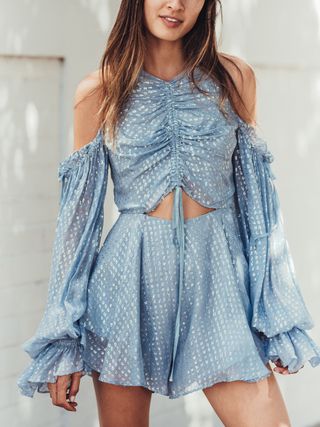 Alice McCall + Did it Again Playsuit Pebble Blue