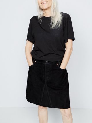 Raey + Suede A-Line Skirt