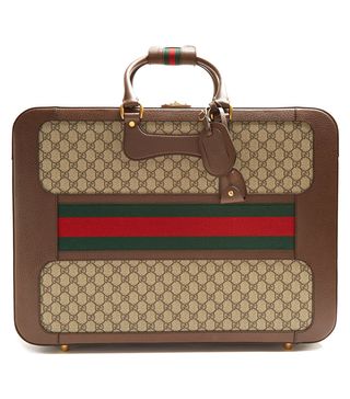 Gucci + GG Supreme Canvas and Leather Suitcase