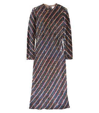 Ashish + Striped Sequined Silk-Georgette Dress