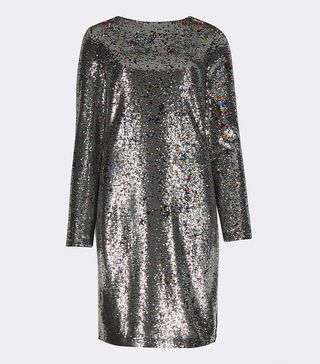 Marks and Spencer + Sequin Long Sleeve Shift Dress