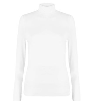 Marks and Spencer + Cotton Funnel Neck Fitted Long Sleeve Top
