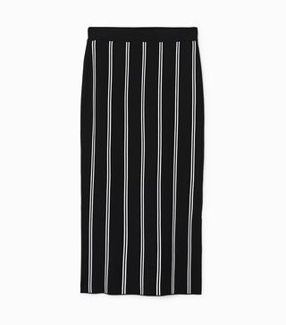 Mango + Striped Pencil Skirt