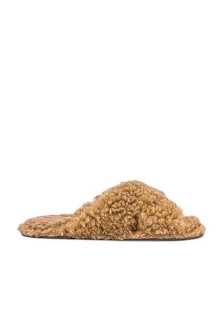 Schutz + Dynora Fuzzy Slides in Camel