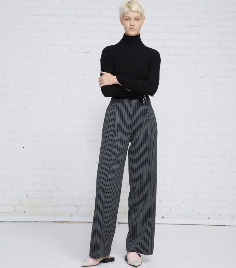 pleated pants high waisted