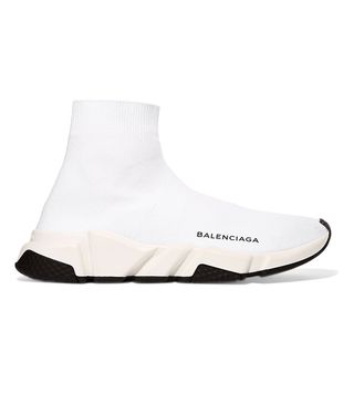 Balenciaga + Printed Stretch-Knit High-Top Sneakers