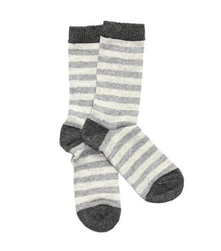 White + Warren + Cashmere Striped Socks