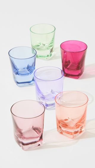Estelle Colored Glass + Colored Glass Shot Glass Set of 6