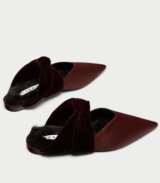 Zara + Velvet Backless Shoes With Bow