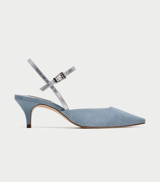Zara + Contrasting Slingback Heeled Shoes