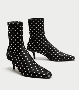 Zara + Polka Dot Ankle Boots