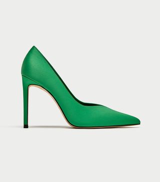 Zara + Green V Vamp High Heel Court Shoes