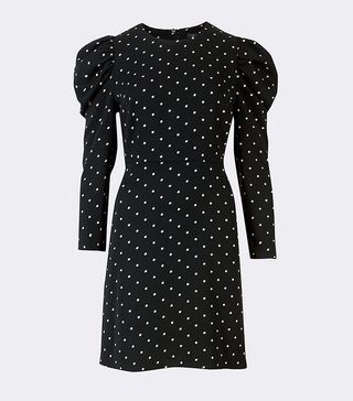 M&S Collection + Spotted Puff Sleeve Skater Dress