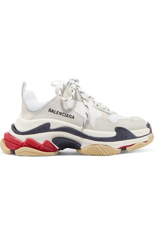 Balenciaga + Triple S Logo-Embroidered Sneakers