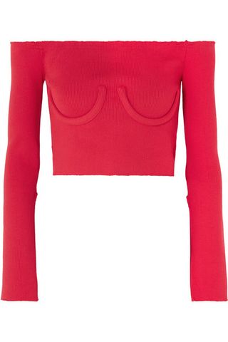 Orseund Iris + Cropped Ribbed-Knit Sweater