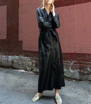 Nanushka + Susane - Vegan Leather Dress – Black