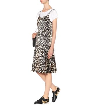 Ganni + Dufort Leopard-Printed Silk Slip Dress