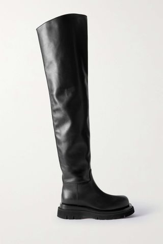 Bottega Veneta + Cuissard Leather Over-The-Knee Boots