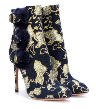 Aquazzura + Sinatra 105 Brocade Ankle Boots