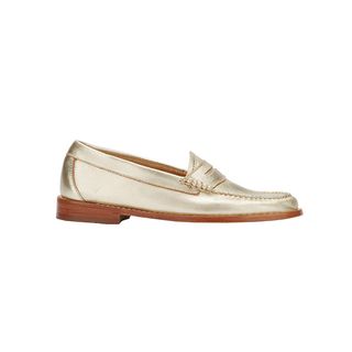 G.H. Bass & Co. + Whitney Metallic Leather Weejuns in Gold