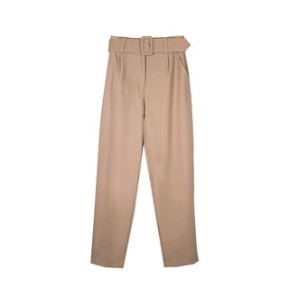 The Frankie Shop + Hazelnut High Waisted Belted Trousers