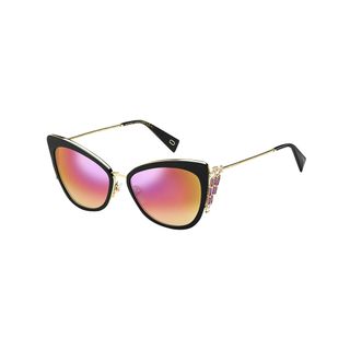 Marc Jacobs + Metal Twist Crystal Cateye Sunglasses