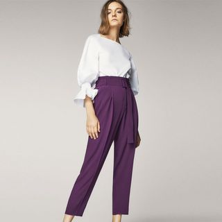Massimo Dutti + Flowing Trousers with Belt Detailing