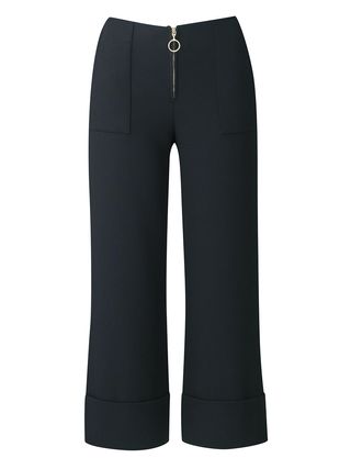 Me + Em + Wide Leg Zip Front Crop Trouser