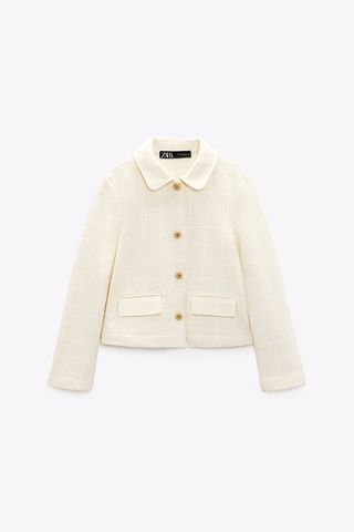 Zara + Textured Plaid Jacket