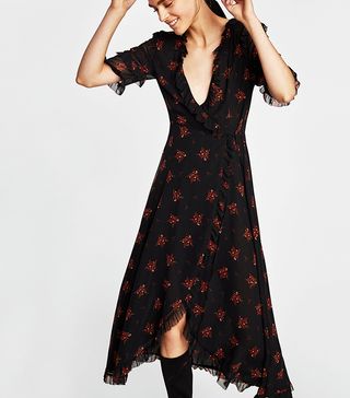 Zara + Long Crossover Dress