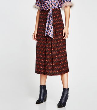 Zara + Geometric Midi Skirt