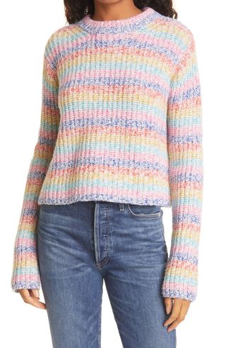 La Ligne + Rainbow Stripe Wool & Cashmere Sweater