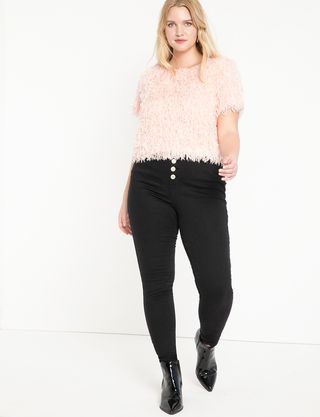 Eloquii + Peach Lift Button Fly Jean