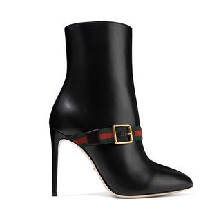 Gucci + Sylvie Leather Ankle Boots