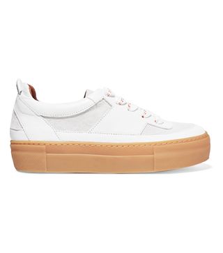 Ganni + Corinne Suede and Leather Sneakers