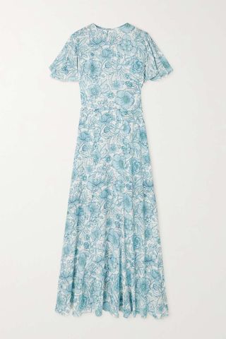 The Vampire's Wife + The Light Sleeper Pleated Floral-Print Crepe Maxi Dress