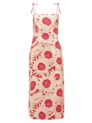 The Vampire's Wife + The Night Garden Floral-Jacquard Midi Dress